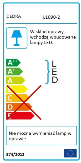 Lampa naścienna SLIM 20W SMD LED, IP65 DEDRA L1090-2