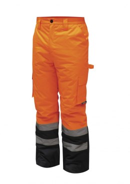 Spodnie ocieplane odblaskowe rozm.XL, pomarańczowe DEDRA BH80SP2-XL